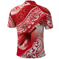 Personalised New Zealand Aotearoa Darts Masters Polo Shirt Maori Art Tattoo with Tribal Dart Symbol Red LT03 - Polynesian Pride