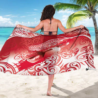 Personalised New Zealand Aotearoa Darts Masters Sarong Maori Art Tattoo with Tribal Dart Symbol Red - Polynesian Pride