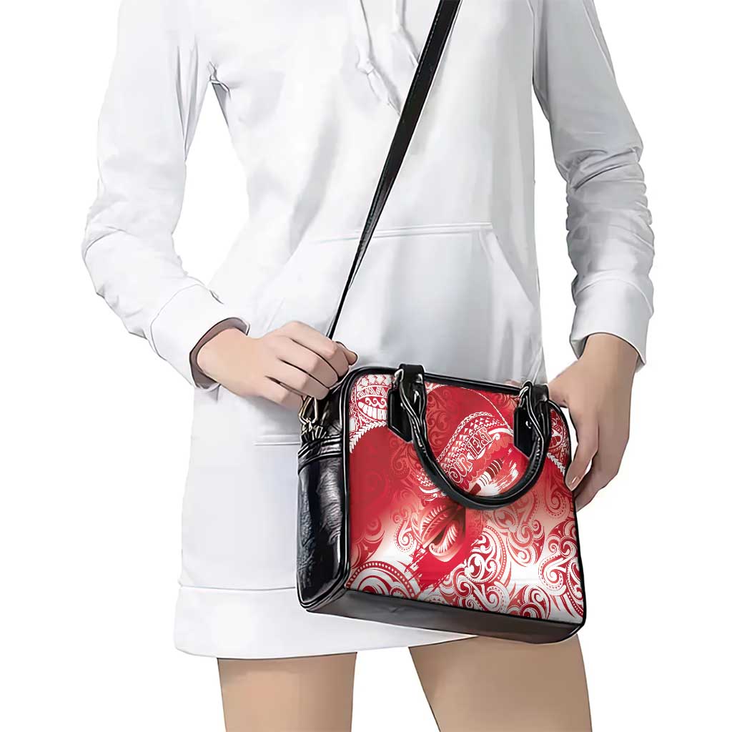 Personalised New Zealand Aotearoa Darts Masters Shoulder Handbag Maori Art Tattoo with Tribal Dart Symbol Red - Polynesian Pride