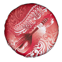 Personalised New Zealand Aotearoa Darts Masters Spare Tire Cover Maori Art Tattoo with Tribal Dart Symbol Red LT03 - Polynesian Pride