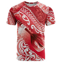Personalised New Zealand Aotearoa Darts Masters T Shirt Maori Art Tattoo with Tribal Dart Symbol Red LT03 Red - Polynesian Pride