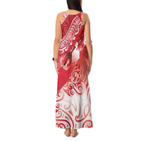 Personalised New Zealand Aotearoa Darts Masters Tank Maxi Dress Maori Art Tattoo with Tribal Dart Symbol Red LT03 - Polynesian Pride