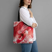 Personalised New Zealand Aotearoa Darts Masters Tote Bag Maori Art Tattoo with Tribal Dart Symbol Red LT03 - Polynesian Pride