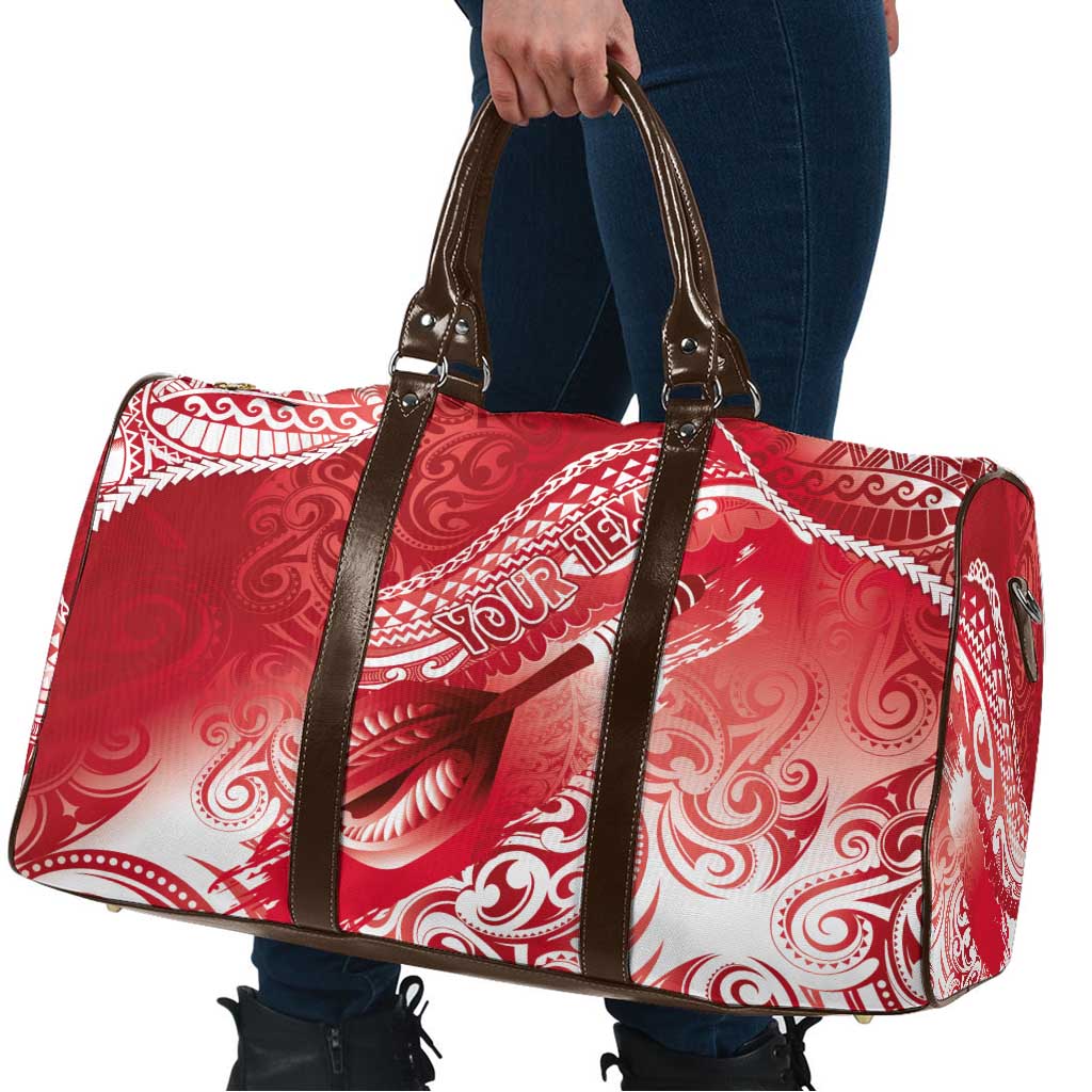 Personalised New Zealand Aotearoa Darts Masters Travel Bag Maori Art Tattoo with Tribal Dart Symbol Red LT03 - Polynesian Pride