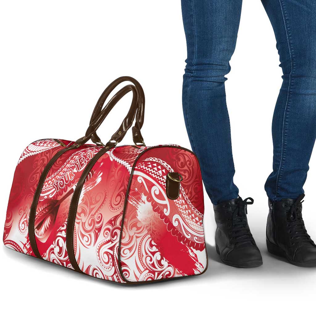 Personalised New Zealand Aotearoa Darts Masters Travel Bag Maori Art Tattoo with Tribal Dart Symbol Red LT03 - Polynesian Pride