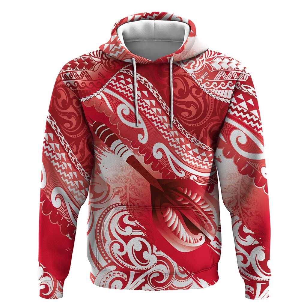 Personalised New Zealand Aotearoa Darts Masters Zip Hoodie Maori Art Tattoo with Tribal Dart Symbol Red LT03 Pullover Hoodie Red - Polynesian Pride