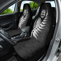 New Zealand World Cup 2023 Car Seat Cover Aotearoa Champion Rugby with Silver Fern Maori Ethnic Pattern LT03 - Polynesian Pride