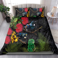 New Zealand Tui Bedding Set Guardians of the Hei Tiki - Maori Art and Plants LT03 - Polynesian Pride