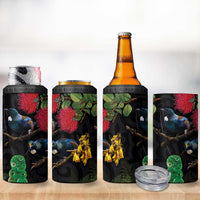 New Zealand Tui 4 in 1 Can Cooler Tumbler Guardians of the Hei Tiki - Maori Art and Plants LT03 - Polynesian Pride