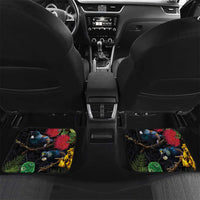 New Zealand Tui Car Mats Guardians of the Hei Tiki - Maori Art and Plants LT03 Set 2pcs - Back Black - Polynesian Pride
