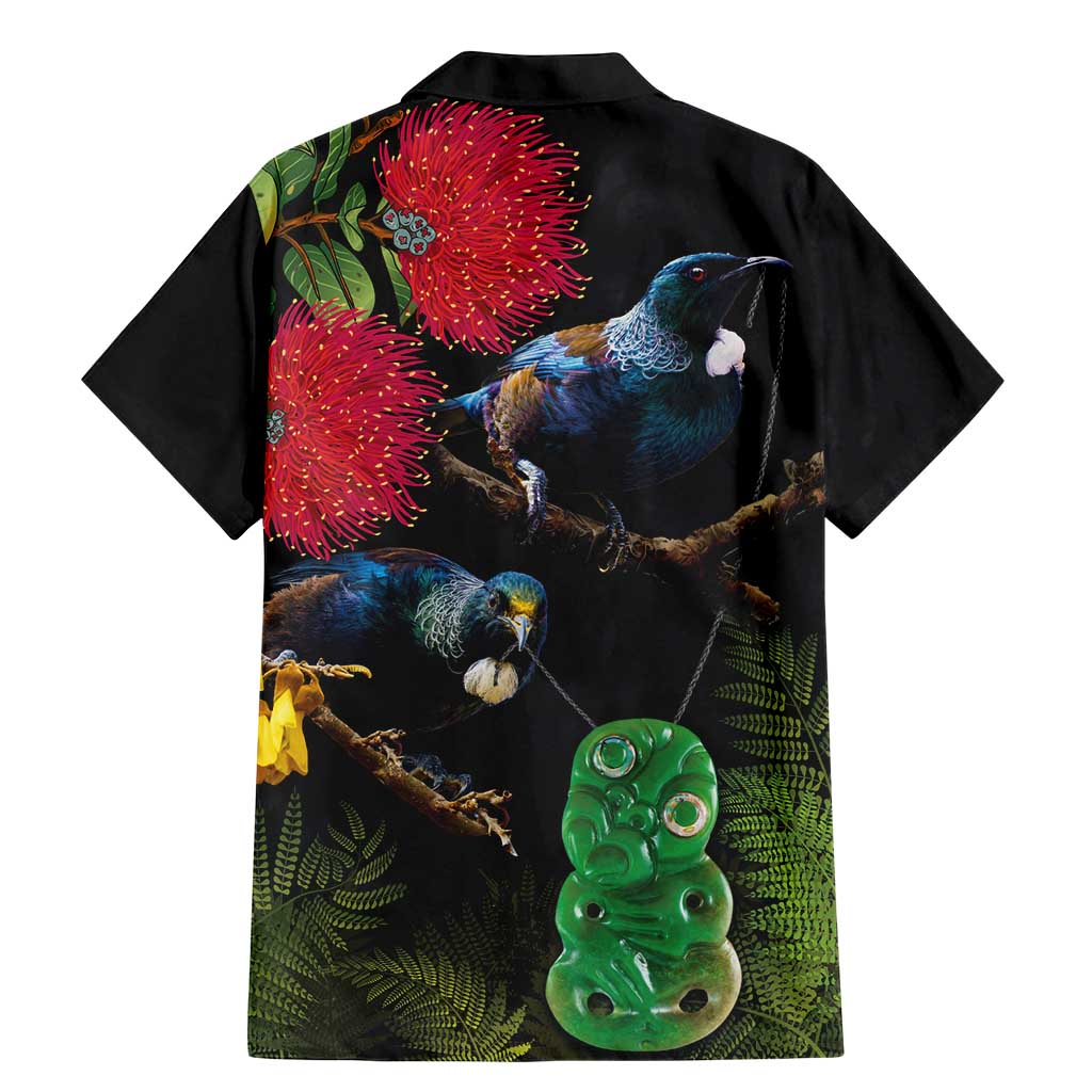 New Zealand Tui Family Matching Mermaid Dress and Hawaiian Shirt Guardians of the Hei Tiki - Maori Art and Plants LT03 - Polynesian Pride