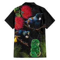 New Zealand Tui Family Matching Off The Shoulder Long Sleeve Dress and Hawaiian Shirt Guardians of the Hei Tiki - Maori Art and Plants LT03 - Polynesian Pride