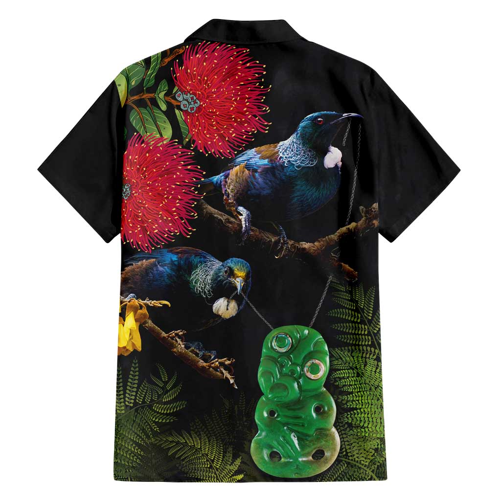 New Zealand Tui Family Matching Tank Maxi Dress and Hawaiian Shirt Guardians of the Hei Tiki - Maori Art and Plants LT03 - Polynesian Pride
