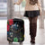 New Zealand Tui Luggage Cover Guardians of the Hei Tiki - Maori Art and Plants