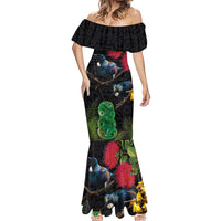 New Zealand Tui Mermaid Dress Guardians of the Hei Tiki - Maori Art and Plants LT03 - Polynesian Pride