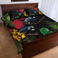 New Zealand Tui Quilt Bed Set Guardians of the Hei Tiki - Maori Art and Plants LT03 - Polynesian Pride