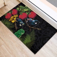 New Zealand Tui Rubber Doormat Guardians of the Hei Tiki - Maori Art and Plants LT03 - Polynesian Pride