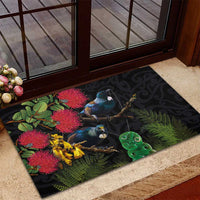 New Zealand Tui Rubber Doormat Guardians of the Hei Tiki - Maori Art and Plants LT03 - Polynesian Pride