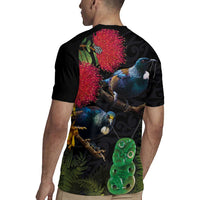 New Zealand Tui Rugby Jersey Guardians of the Hei Tiki - Maori Art and Plants LT03 - Polynesian Pride