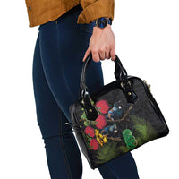 New Zealand Tui Shoulder Handbag Guardians of the Hei Tiki - Maori Art and Plants LT03 - Polynesian Pride