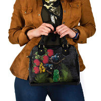 New Zealand Tui Shoulder Handbag Guardians of the Hei Tiki - Maori Art and Plants LT03 - Polynesian Pride