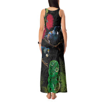 New Zealand Tui Tank Maxi Dress Guardians of the Hei Tiki - Maori Art and Plants LT03 - Polynesian Pride