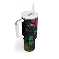 New Zealand Tui Tumbler With Handle Guardians of the Hei Tiki - Maori Art and Plants LT03 - Polynesian Pride