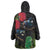 New Zealand Tui Wearable Blanket Hoodie Guardians of the Hei Tiki - Maori Art and Plants