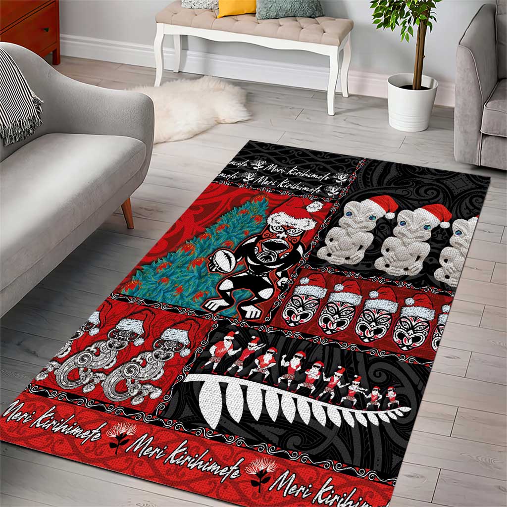 New Zealand Christmas Area Rug Maori Christmas Spirit - Meri Kirihimete LT03 - Polynesian Pride