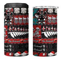New Zealand Christmas 4 in 1 Can Cooler Tumbler Maori Christmas Spirit - Meri Kirihimete LT03 One Size: 16 oz Black - Polynesian Pride