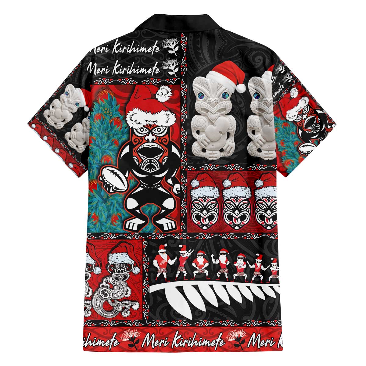 New Zealand Christmas Family Matching Off The Shoulder Long Sleeve Dress and Hawaiian Shirt Maori Christmas Spirit - Meri Kirihimete LT03 - Polynesian Pride