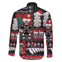 New Zealand Christmas Family Matching Off The Shoulder Long Sleeve Dress and Hawaiian Shirt Maori Christmas Spirit - Meri Kirihimete LT03 - Polynesian Pride