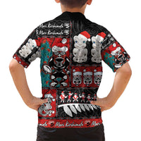 New Zealand Christmas Family Matching Off Shoulder Maxi Dress and Hawaiian Shirt Maori Christmas Spirit - Meri Kirihimete LT03 - Polynesian Pride