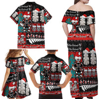 New Zealand Christmas Family Matching Off Shoulder Maxi Dress and Hawaiian Shirt Maori Christmas Spirit - Meri Kirihimete LT03 - Polynesian Pride