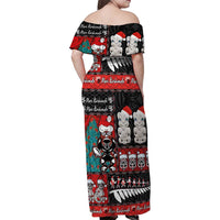 New Zealand Christmas Family Matching Off Shoulder Maxi Dress and Hawaiian Shirt Maori Christmas Spirit - Meri Kirihimete LT03 - Polynesian Pride