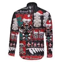 New Zealand Christmas Family Matching Puletasi and Hawaiian Shirt Maori Christmas Spirit - Meri Kirihimete LT03 - Polynesian Pride