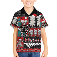 New Zealand Christmas Family Matching Puletasi and Hawaiian Shirt Maori Christmas Spirit - Meri Kirihimete LT03 Son's Shirt Black - Polynesian Pride