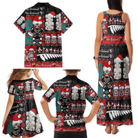 New Zealand Christmas Family Matching Tank Maxi Dress and Hawaiian Shirt Maori Christmas Spirit - Meri Kirihimete LT03 - Polynesian Pride