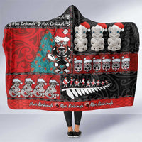 New Zealand Christmas Hooded Blanket Maori Christmas Spirit - Meri Kirihimete LT03 One Size Black - Polynesian Pride