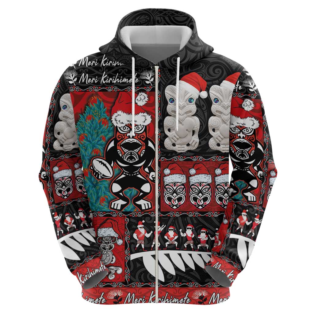 New Zealand Christmas Hoodie Maori Christmas Spirit - Meri Kirihimete LT03 - Polynesian Pride