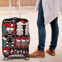 New Zealand Christmas Luggage Cover Maori Christmas Spirit - Meri Kirihimete LT03 Black - Polynesian Pride