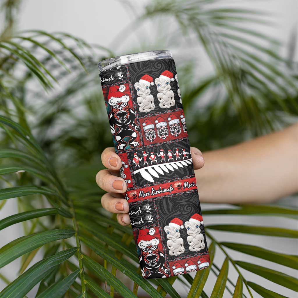 New Zealand Christmas Skinny Tumbler Maori Christmas Spirit - Meri Kirihimete LT03 - Polynesian Pride