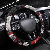 New Zealand Christmas Steering Wheel Cover Maori Christmas Spirit - Meri Kirihimete LT03 Universal Fit Black - Polynesian Pride