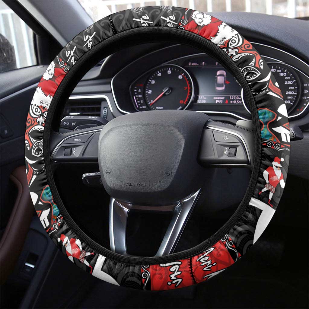 New Zealand Christmas Steering Wheel Cover Maori Christmas Spirit - Meri Kirihimete LT03 - Polynesian Pride