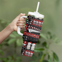 New Zealand Christmas Tumbler With Handle Maori Christmas Spirit - Meri Kirihimete LT03 - Polynesian Pride