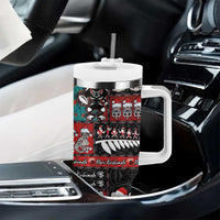 New Zealand Christmas Tumbler With Handle Maori Christmas Spirit - Meri Kirihimete LT03 - Polynesian Pride