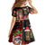Hawaiian Christmas Family Matching Off The Shoulder Long Sleeve Dress and Hawaiian Shirt - Mele Kalikimaka Island Holiday Vibes - Black Red