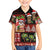 Hawaiian Christmas Family Matching Off The Shoulder Long Sleeve Dress and Hawaiian Shirt - Mele Kalikimaka Island Holiday Vibes - Black Red