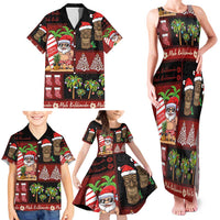 Hawaiian Christmas Family Matching Tank Maxi Dress and Hawaiian Shirt - Mele Kalikimaka Island Holiday Vibes - Black Red LT03 - Polynesian Pride