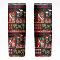 Hawaiian Christmas Skinny Tumbler - Mele Kalikimaka Island Holiday Vibes - Black Red LT03 Black - Red - Polynesian Pride